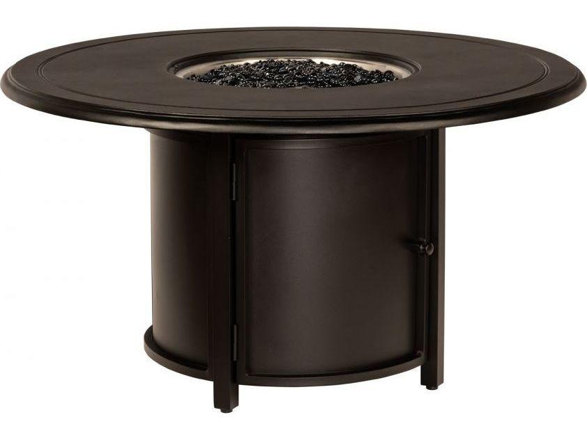 Solid Cast Chat Height Aluminum Round Outdoor Patio Fire Pit Table