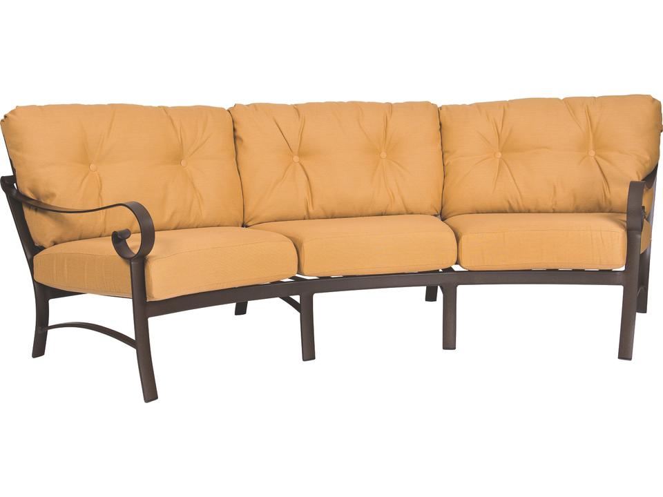 Belden Cushion Aluminum Crescent Outdoor Patio Sofa