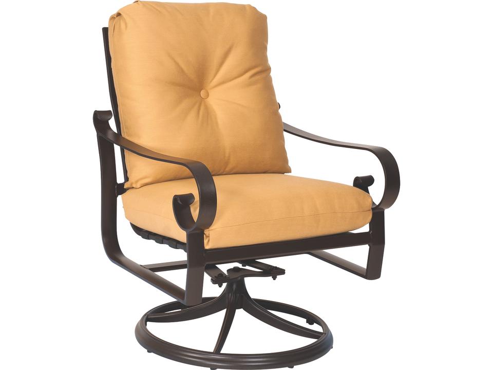 Belden Cushion Aluminum Swivel Rocker Dining Arm Chair