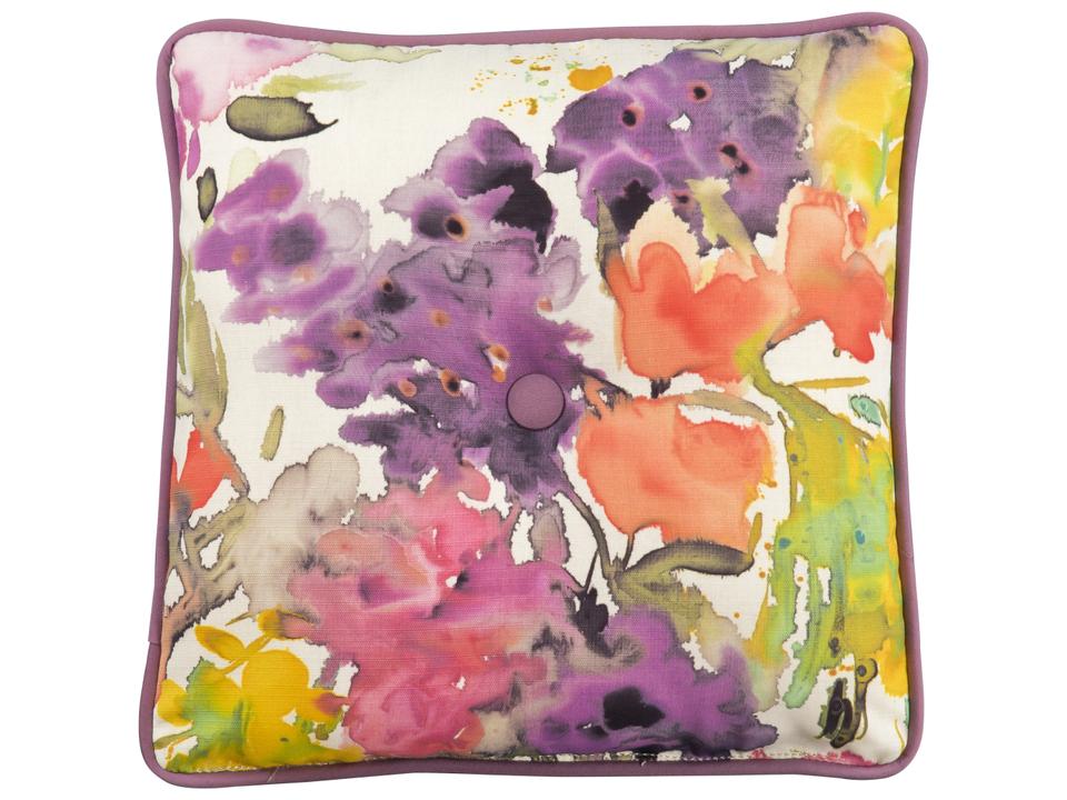 16 Inch Square Throw Pillow with Button