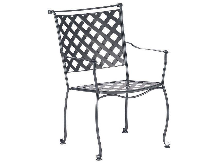 Maddox Wrought Iron Stackable Dining Arm Chair