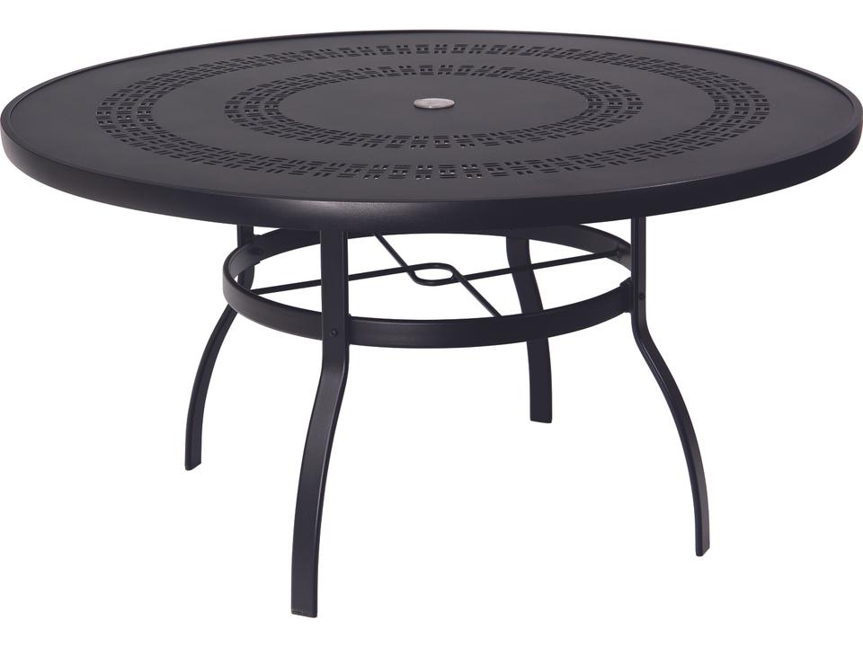 Deluxe 54-Inch Round Trellis Top Dining Table with Umbrella Hole