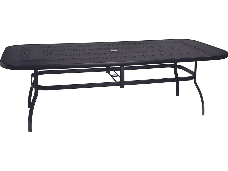 Deluxe Trellis Top Rectangular Dining Table with Umbrella Hole