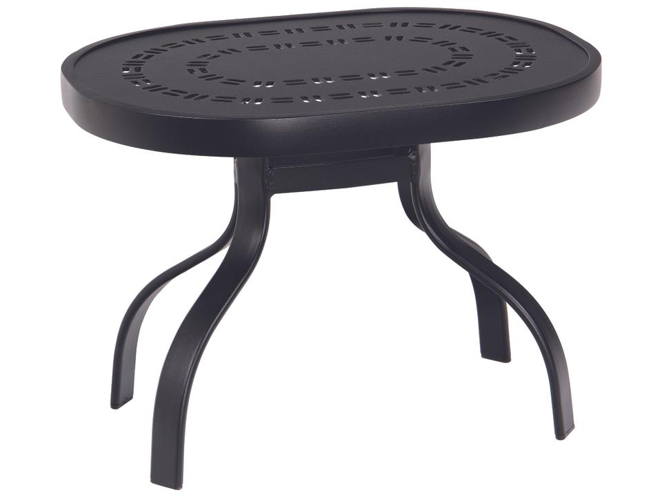 Deluxe Rectangular Outdoor End Table with Aluminum Trellis Top