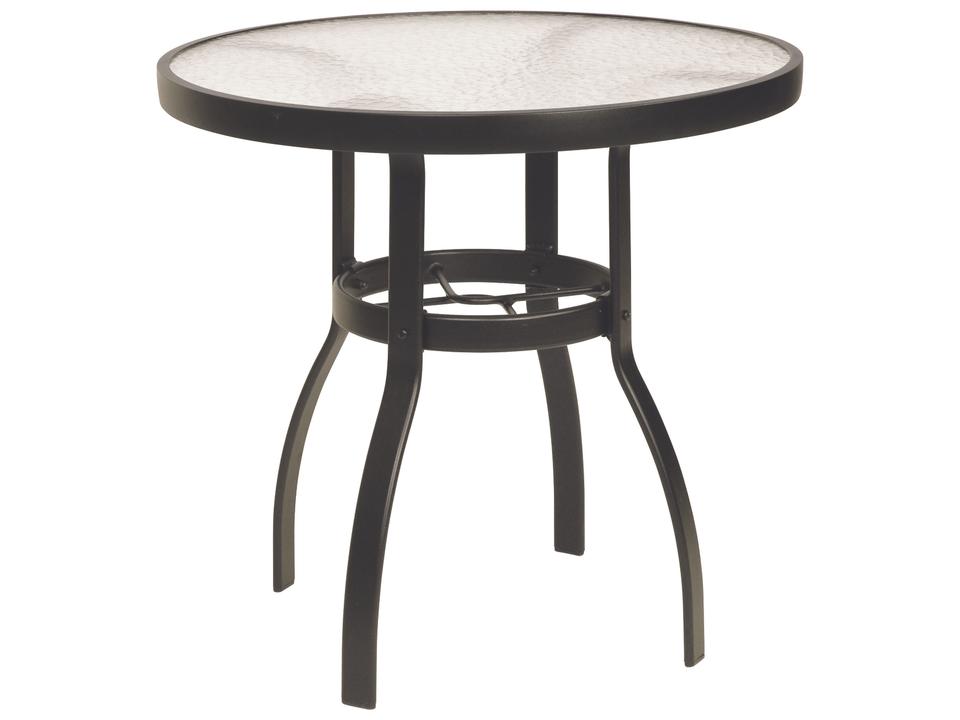 Deluxe 30-Inch Round Aluminum Dining Table with Acrylic Top