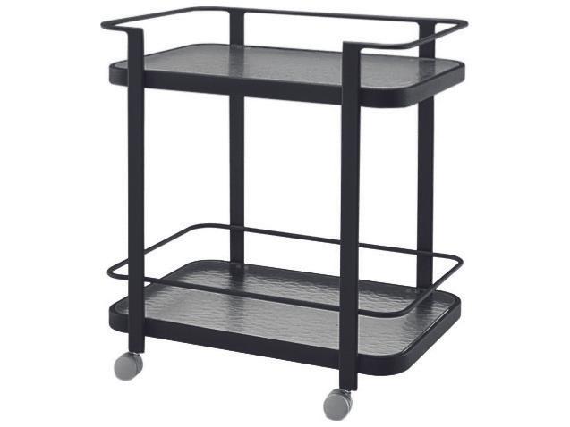 Aluminum Tea Obscure Glass Serving Cart