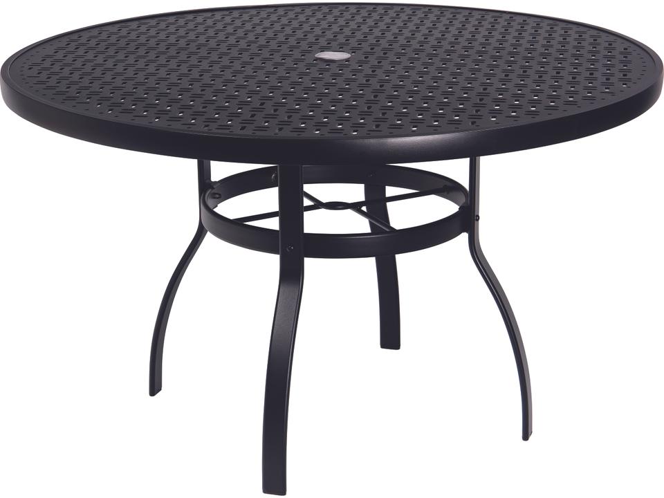 Deluxe 48-Inch Round Lattice Top Dining Table with Umbrella Hole