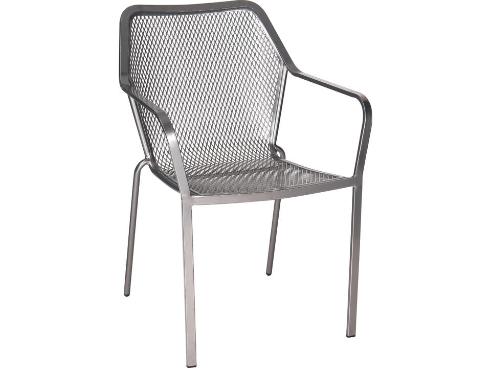 Delmar Wrought Iron Stackable Dining Arm Chair