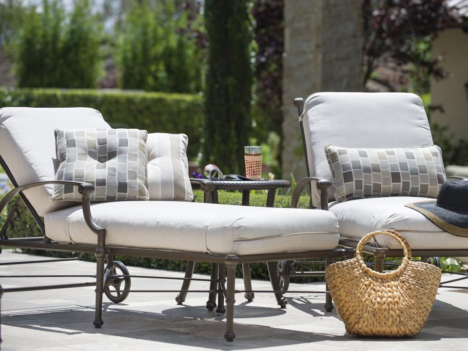 Delphi Cushion Cast Aluminum Patio Lounge Set