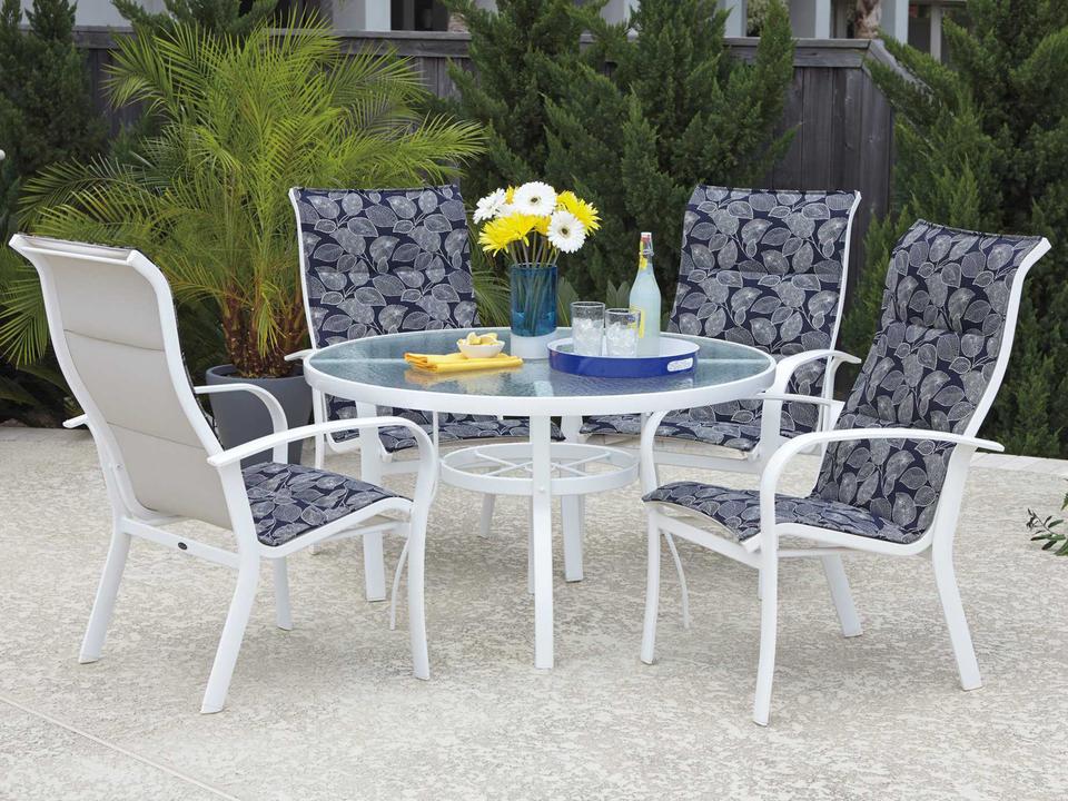 Fremont Padded Sling Aluminum Outdoor Patio Dining Set