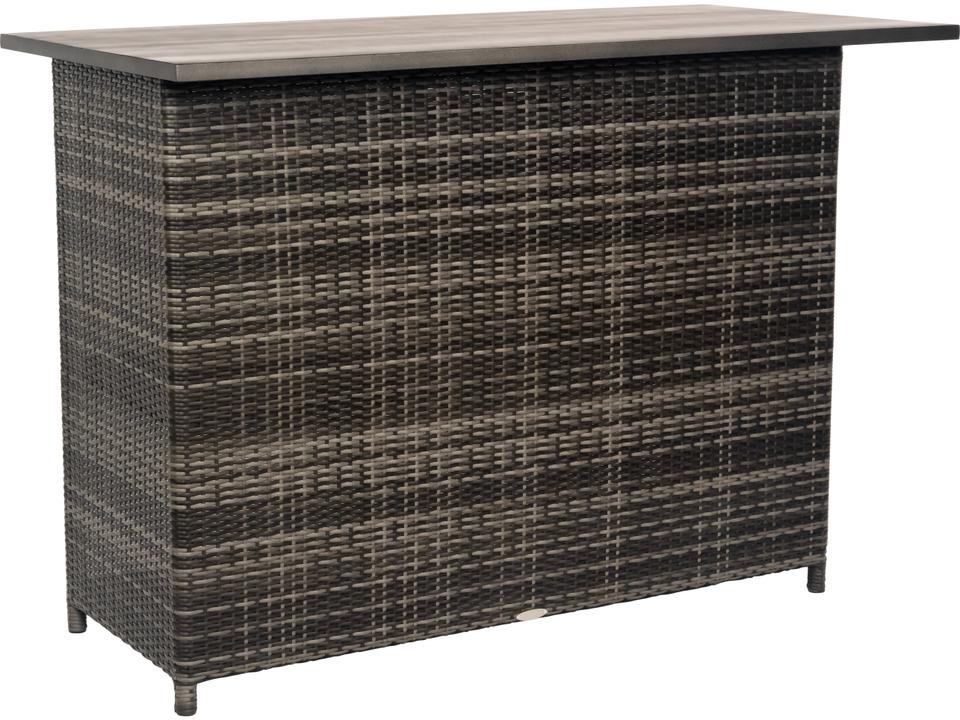 Geni 58-Inch Wicker Outdoor Bar Island in Charcoal Gray