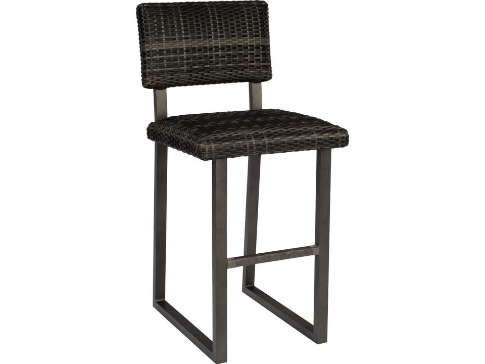 Harper Wicker Charcoal Gray Harper Outdoor Bar Stool