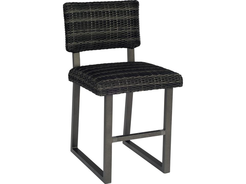 Harper Outdoor Counter Stool in Charcoal Gray Wicker