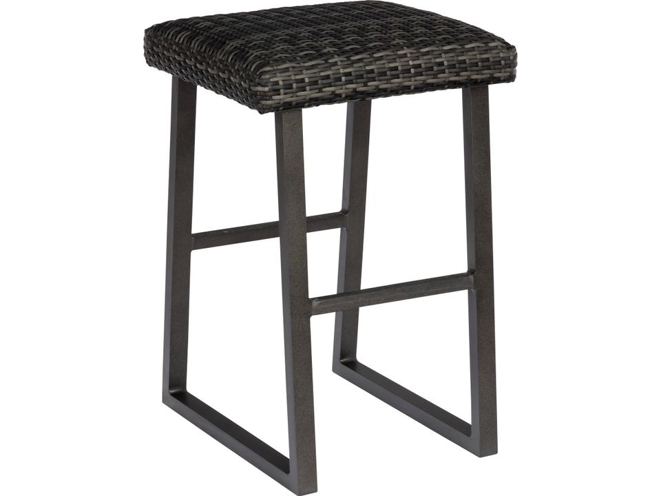 Harper Wicker Charcoal Gray Harper Backless Outdoor Patio Bar Stool