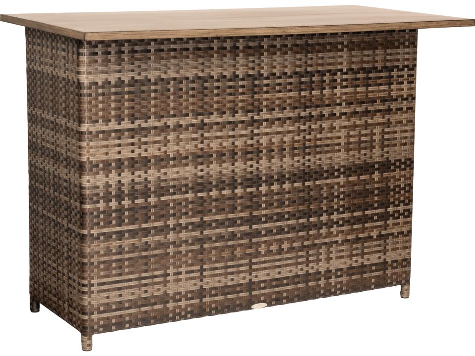 Reunion Wicker Calico Rectangular Island Bar