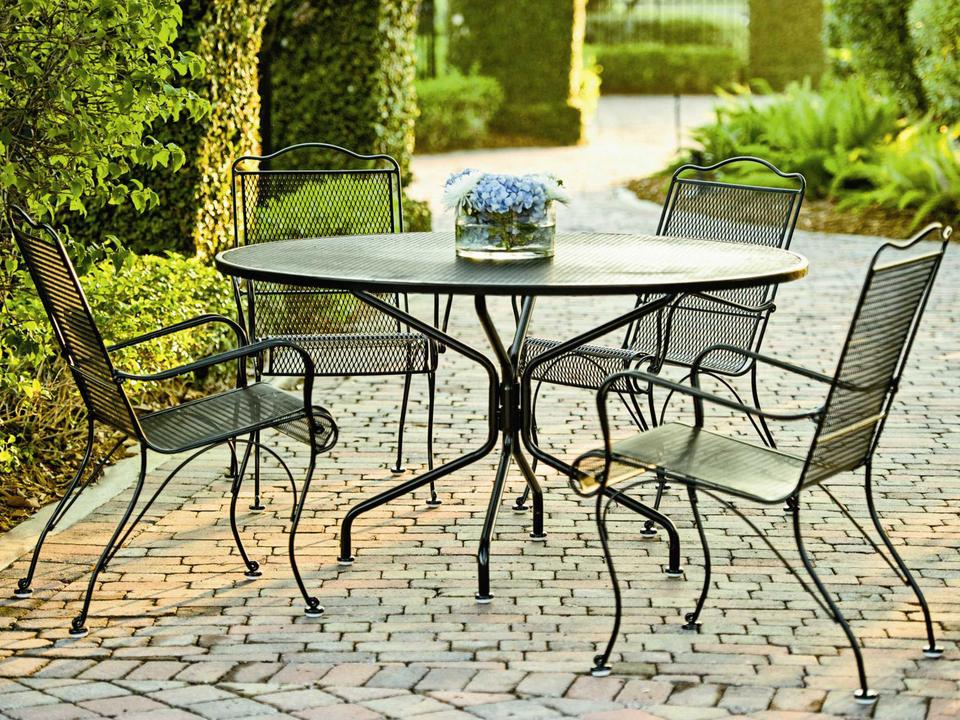 Tucson Mesh Wrought Iron Patio Dining Set