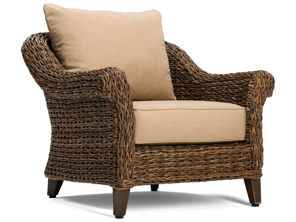 Cayman Wicker Aluminum Lounge Chair with Heritage Brown Wicker