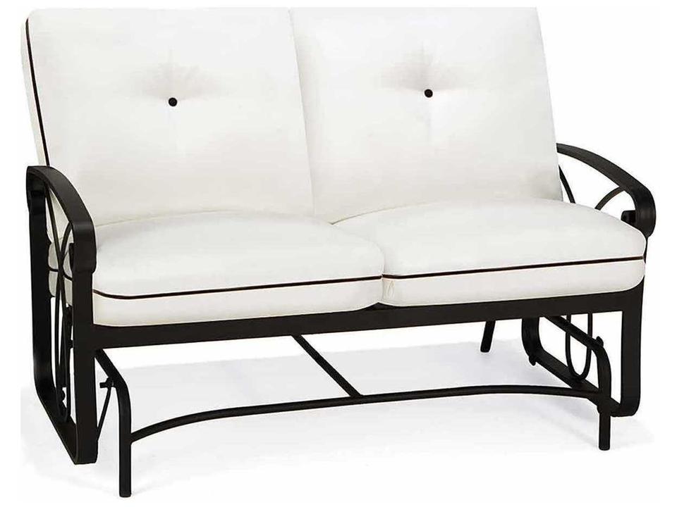 Palazzo Cushion Aluminum Arm Loveseat Glider