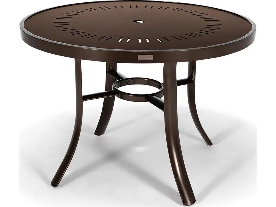 Icon 42 Inch Round Aluminum Bar Table with Umbrella Hole