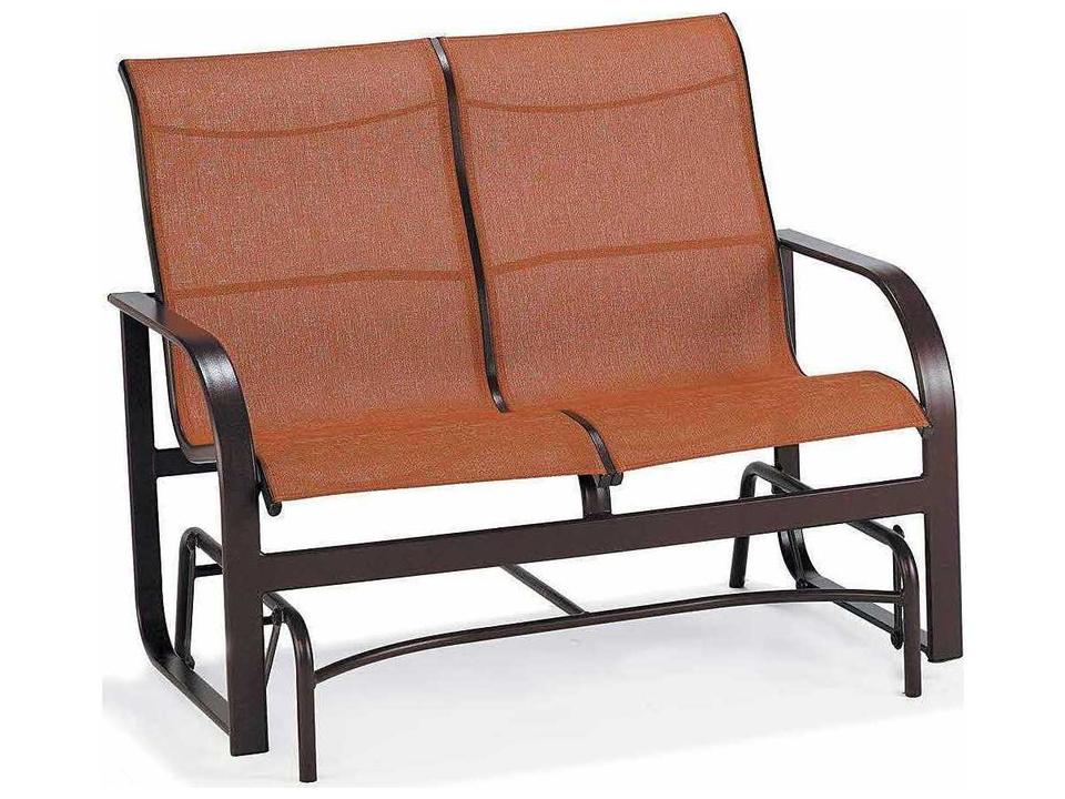 Key West Sling Aluminum Arm Glider Loveseat