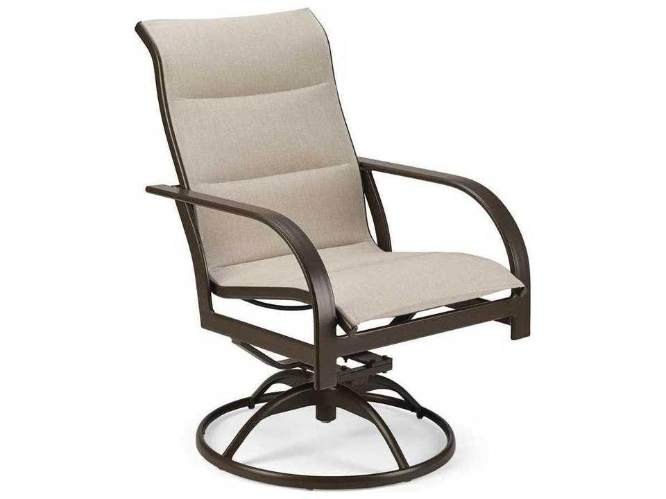 Key West Padded Sling Aluminum High Back Swivel Tilt Armchair
