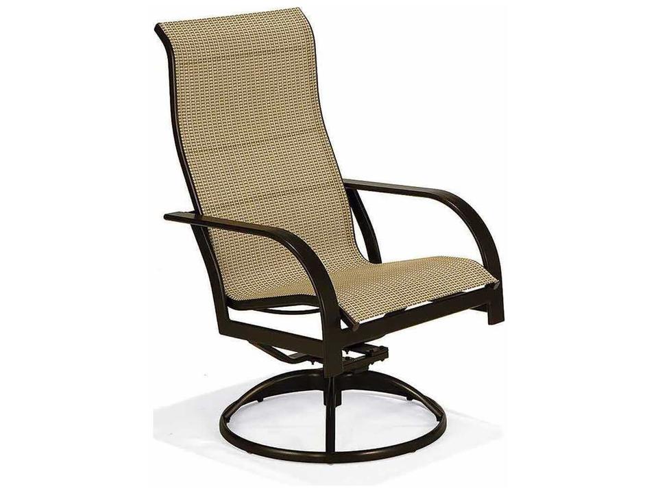 Key West Sling Aluminum Ultimate High Back Swivel Tilt Arm Dining Chair