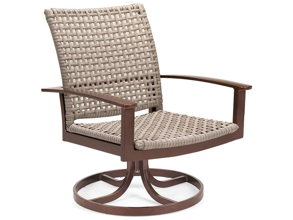 Jasper Woven Aluminum Swivel Dining Arm Chair