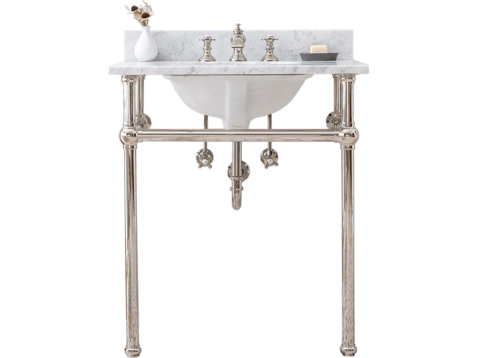 30-Inch Single Wash Stand Embassy Collection Polished Nickel PVD
