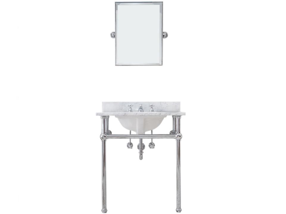 Embassy 30-Inch Single Wash Stand with Carrara Marble Top and Chrome Faucet