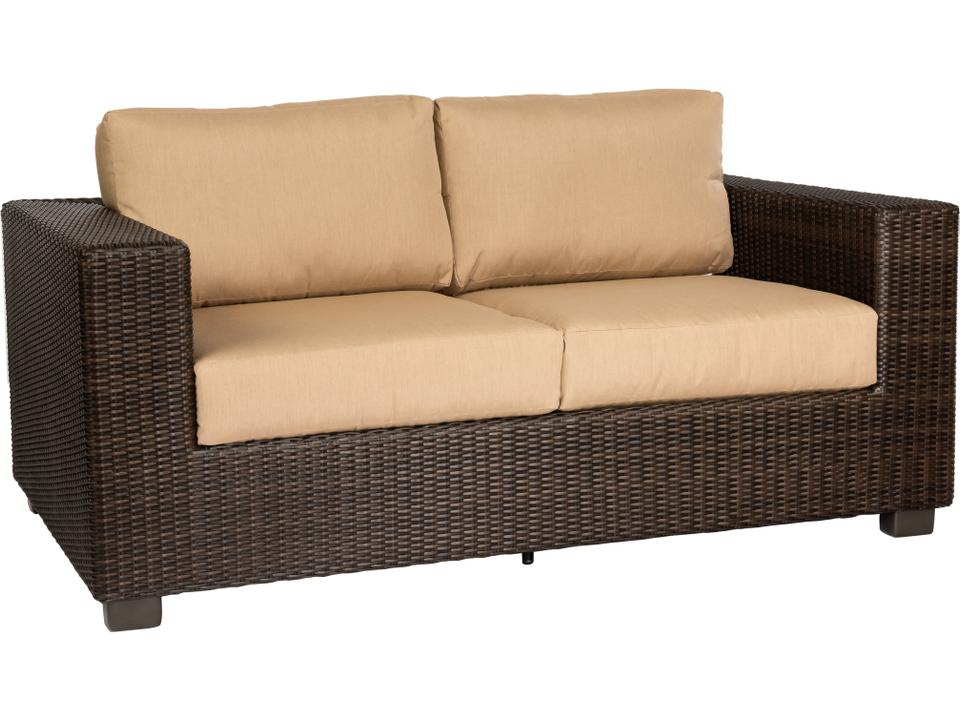 Montecito Wicker 2-Seat Outdoor Loveseat Sofa in Coffee