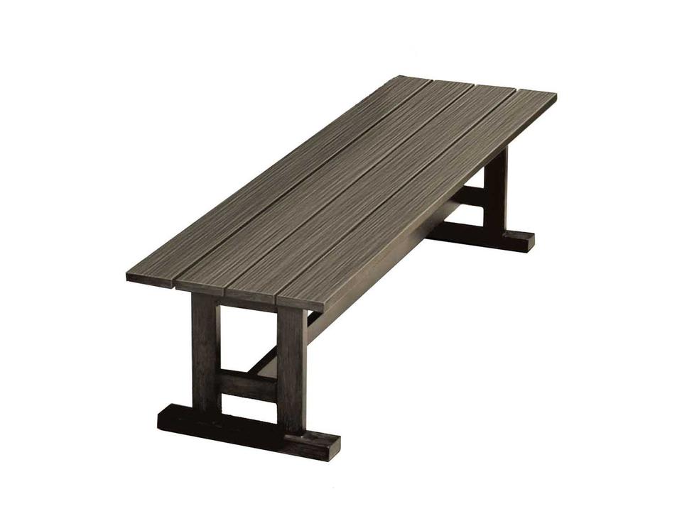 Augusta Woodlands Aluminum Dining Bench in Aged Teak