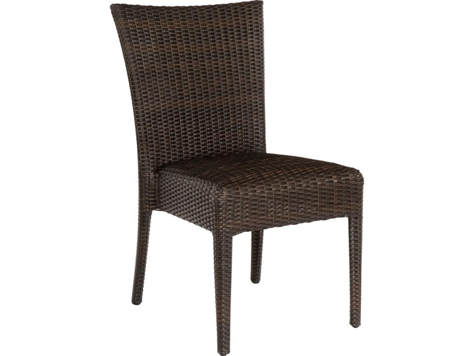 Whitecraft All Weather Wicker Padded Seat Outdoor Patio Dining Side Chair