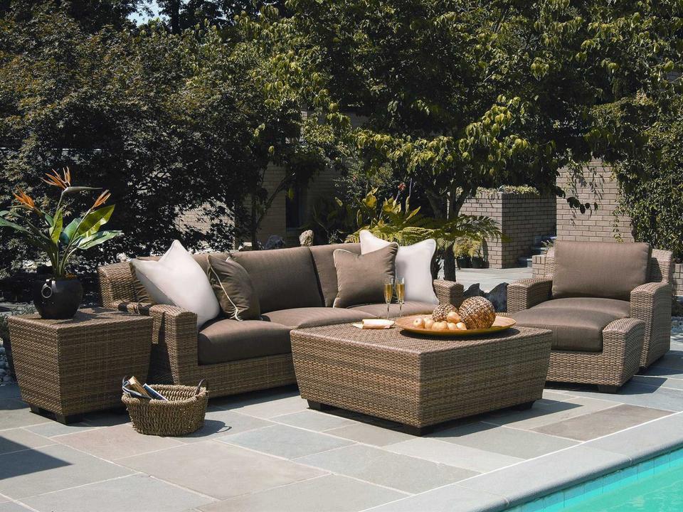 Whitecraft Saddleback Wicker Outdoor Patio Lounge Set