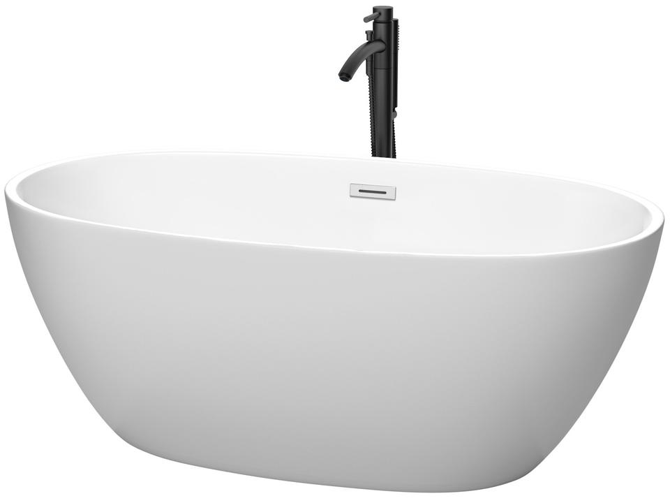 Juno 59-Inch Acrylic Flatbottom Soaking Bathtub