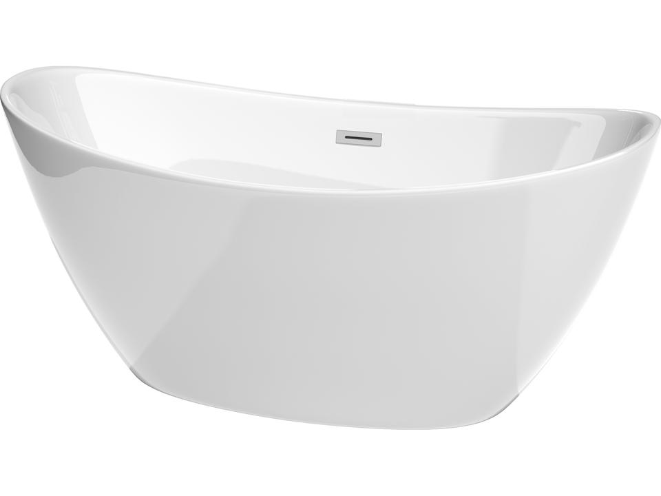 Dorrit 60 Inch Freestanding Bathtub Double Slipper White Acrylic
