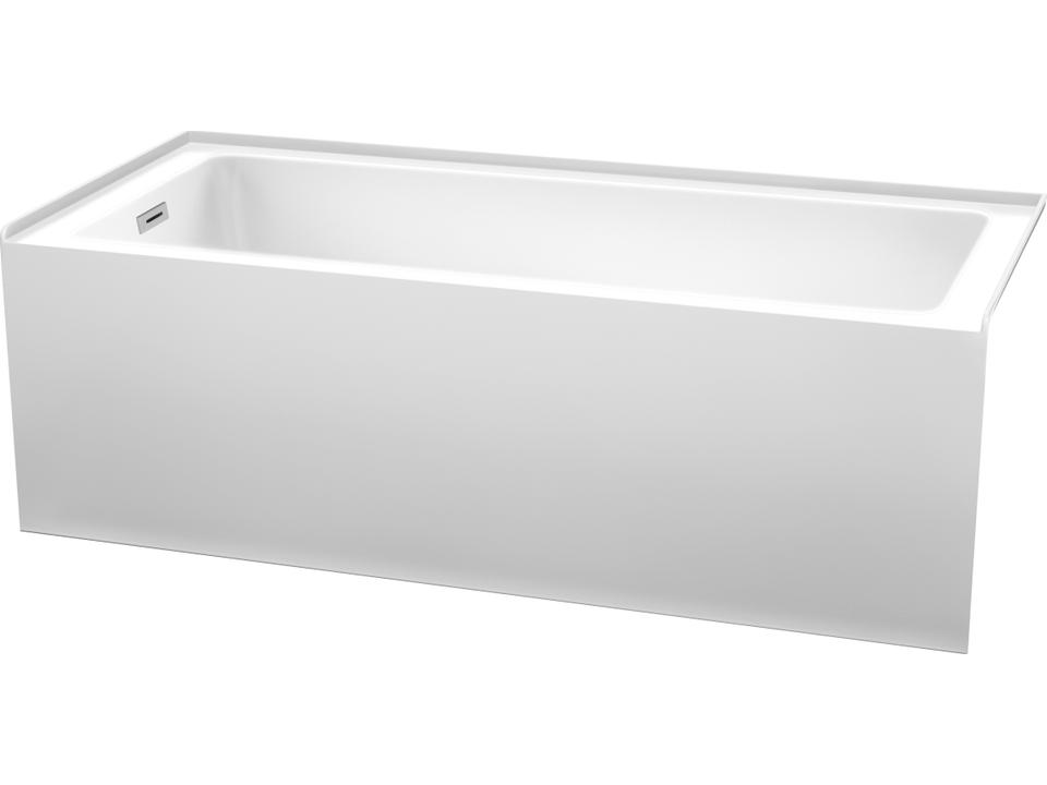 Grayley 66-Inch Alcove Soaking Bathtub in Reinforced Acrylic with Integral Apron