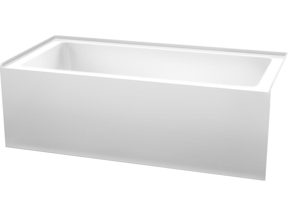 Grayley 66 Inch Alcove Soaking Bathtub in Reinforced Acrylic with Right Drain