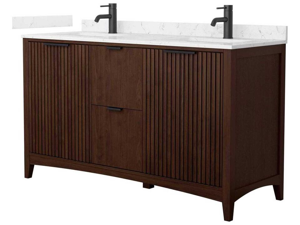 Palmilla 60-Inch Double Bathroom Vanity with Solid Wood Storage
