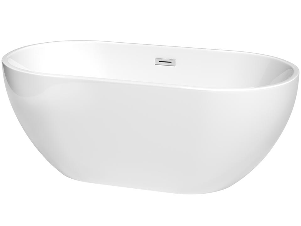 Brooklyn 60-Inch Free Standing Soaking Bathtub in Acrylic with Center Drain