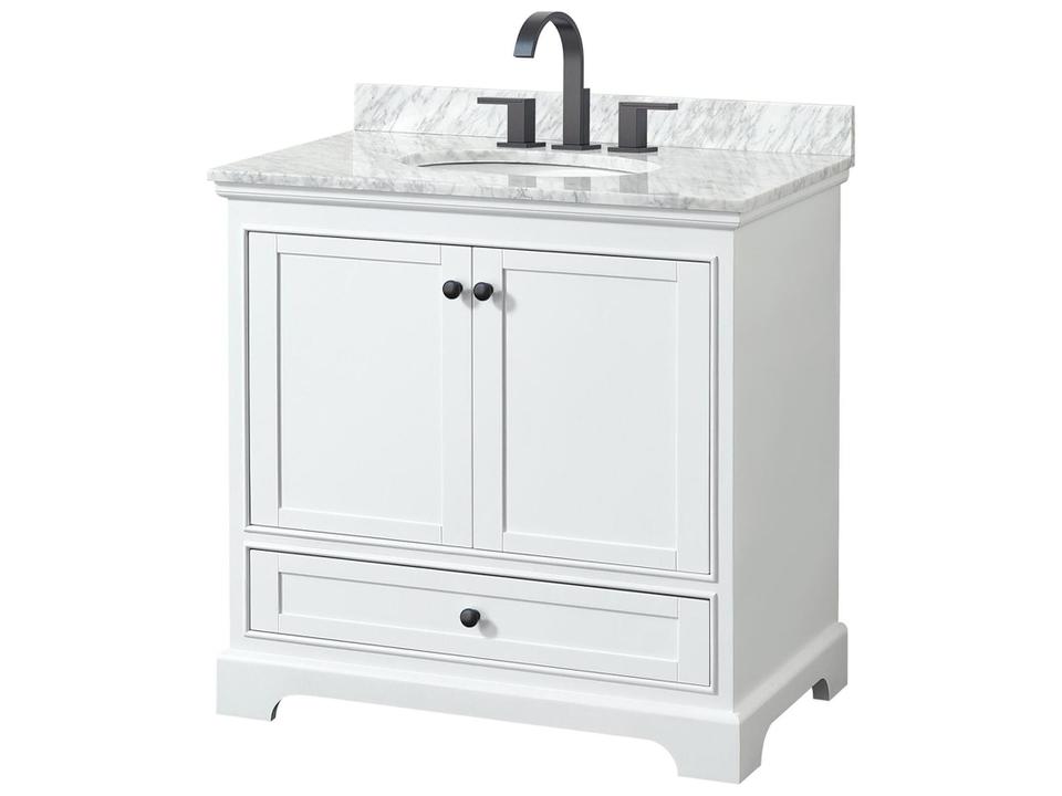 Deborah 36 Inch Freestanding Single Basin Bathroom Vanity in Plywood with Soft Close Storage