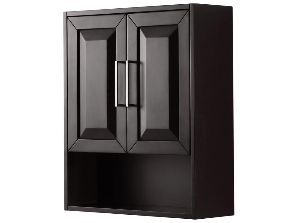 Daria Wall-Mounted Bathroom Wall Cabinet in Dark Espresso with Soft-Close Doors