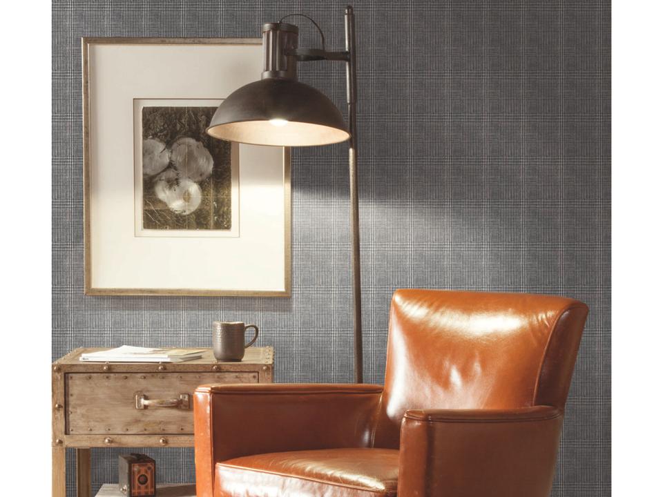 Ronald Redding Traveler Black Shirting Plaid Wallpaper