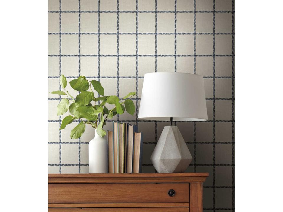 Magnolia Home Artful Prints & Patterns Navy / White Sunday Best Wallpaper
