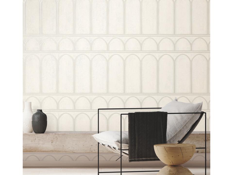 Mediterranean White Pearl Arches Wallpaper