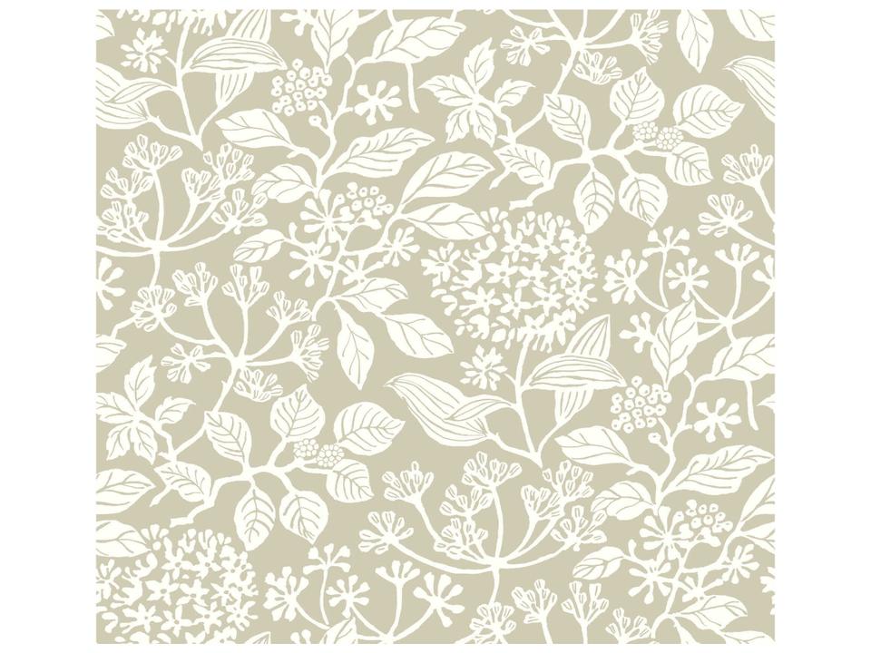Antonina Vella Taupe Botanical Wallpaper