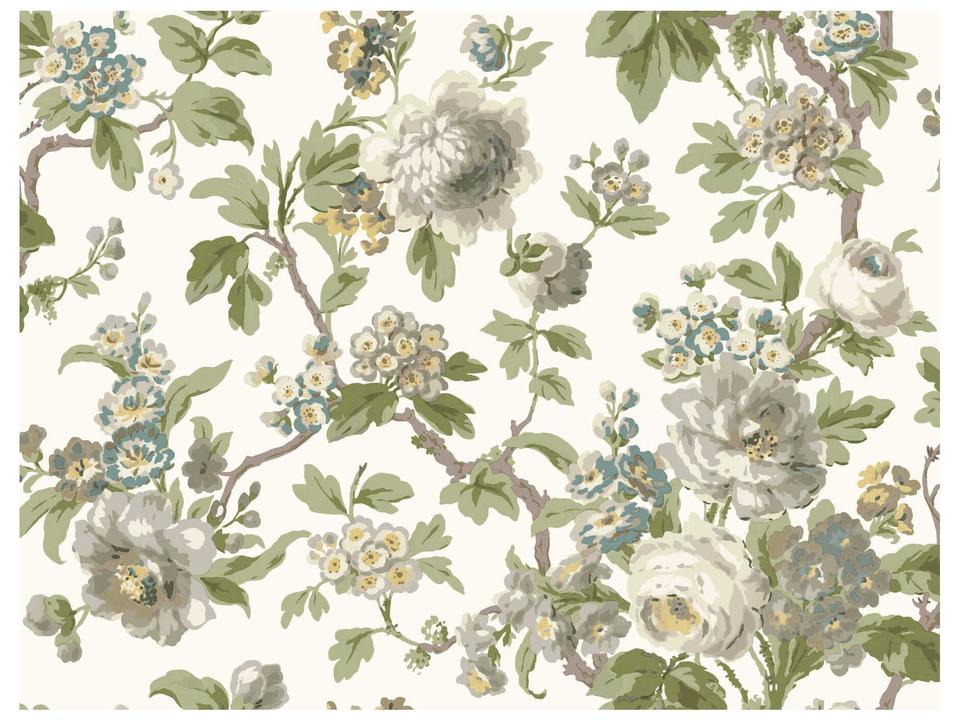 Antonina Vella Neutral Vintage Floral Wallpaper