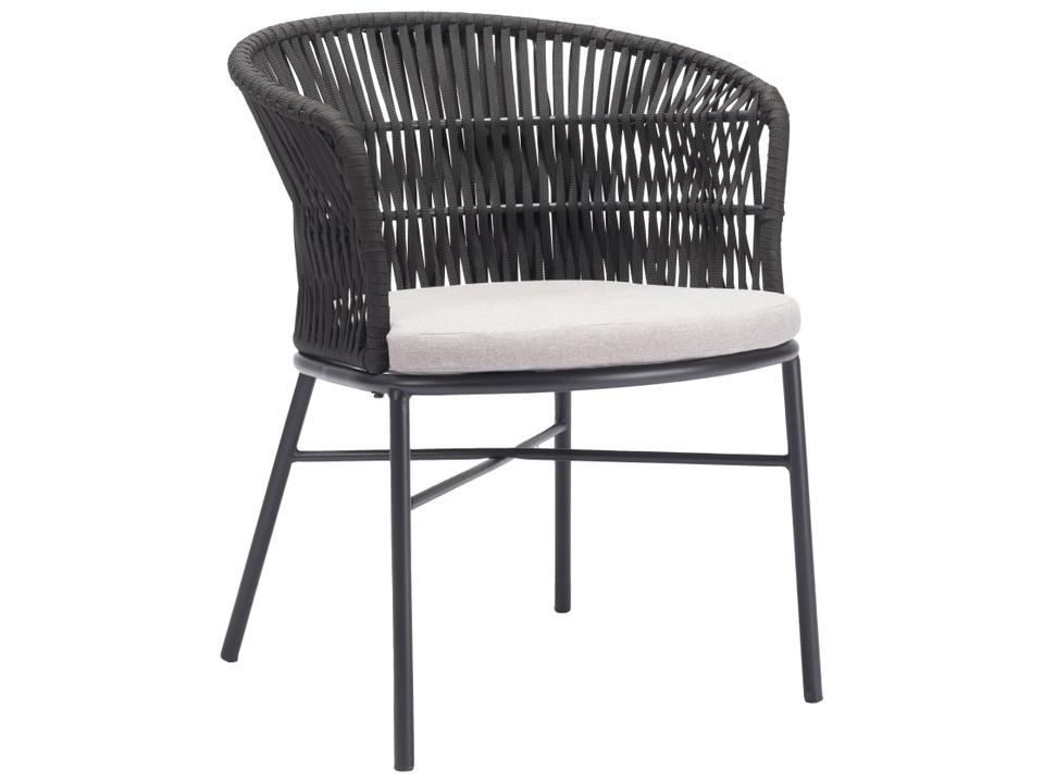 Freycinet Black Steel Cushion Side Dining Chair Set of 2