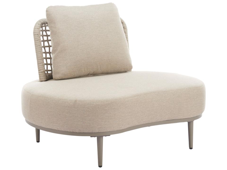 Ruhe Olefin Aluminum Accent Chair in Beige with Synthetic Rattan