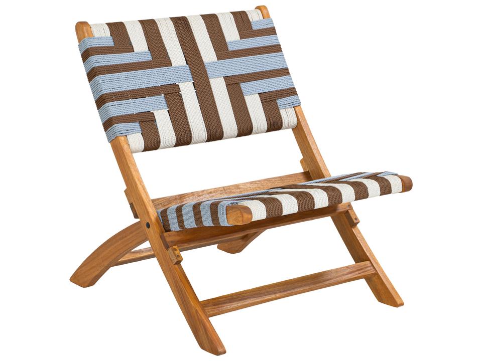 Sunshine Multicolor Wood Wicker Lounge Chair