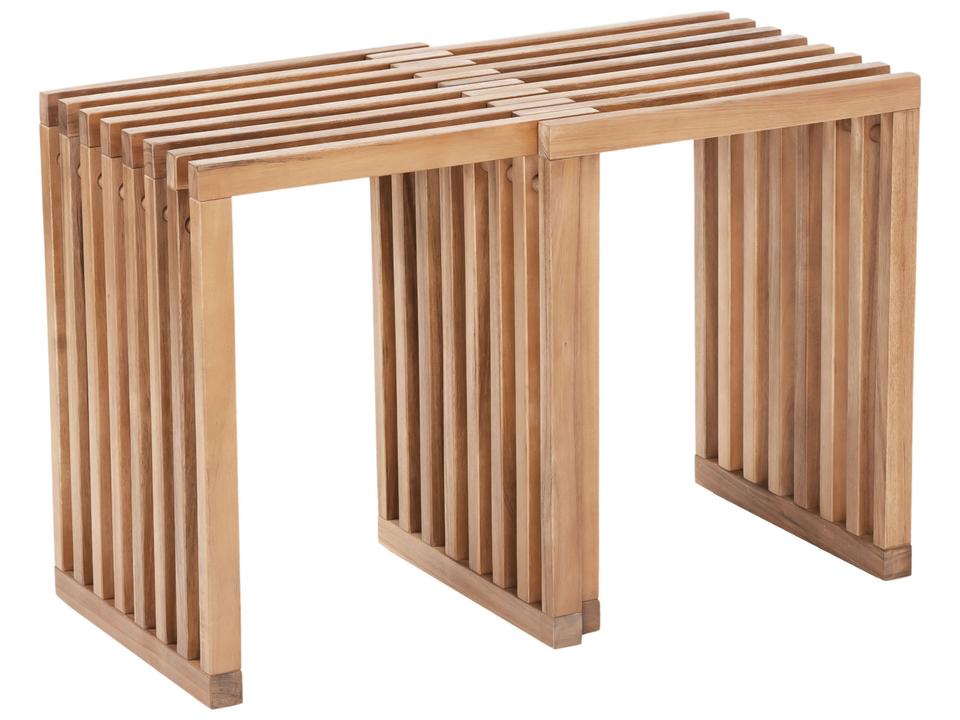 Riviera Natural Wood Bench, Set of 2